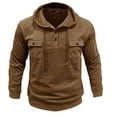 thumbnail image 2 of Atogsazn Men's Athletic Hoodie Casual Long Sleeve Hooded Sweatshirt Jogger Pullover Tops Spring Fall Outfit Coffee XL, 2 of 6