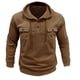 thumbnail image 2 of pstuiky camisas de manga larga para hombre, Camiseta informal de manga larga con capucha y botones para hombre, con bolsillos dobles, color liso camisetas de hombre l, 2 of 6