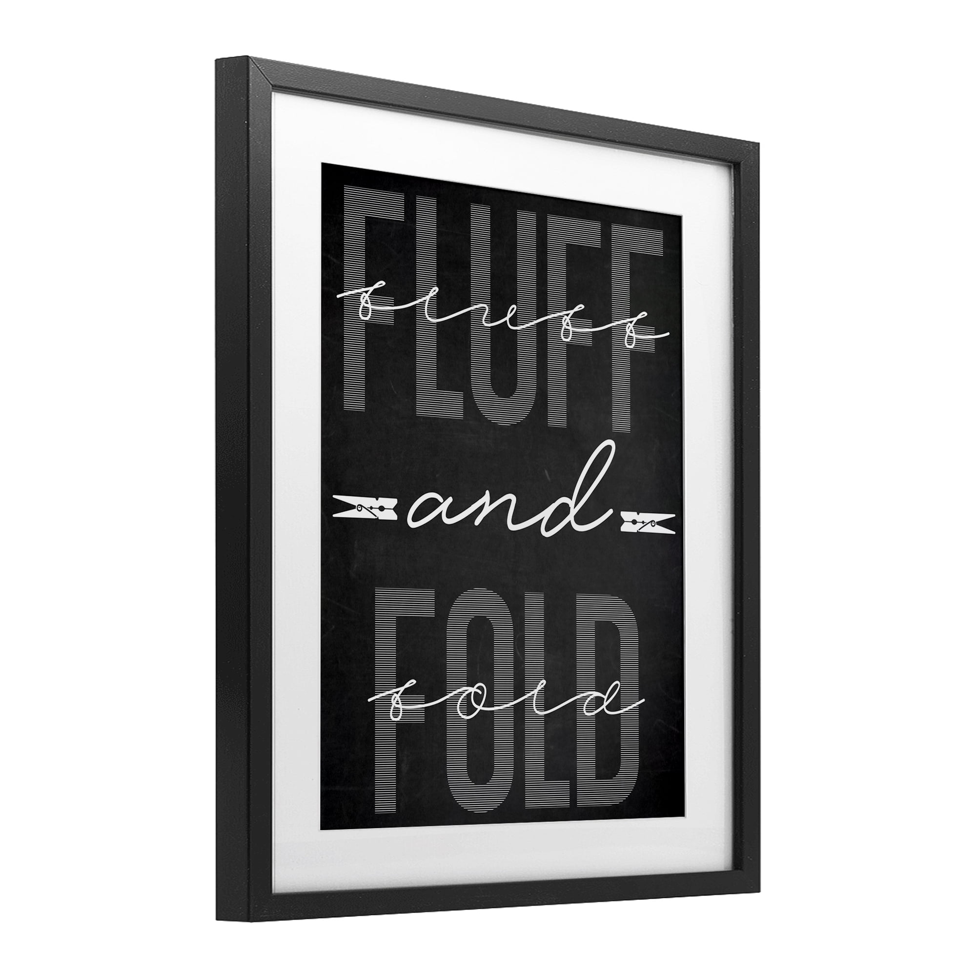 Fluff & Fold Black Minimal Black Framed Print Under Glass, design by Marcus Prime