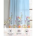 thumbnail image 6 of Pink Flowers Sheer Curtains 84 Inch Length 2 Panels Set for Living Room/Bedroom, Spring Floral Daisy Pastoral Botanical Sky Blue Kitchen Curtains Grommet Curtains Window Treatments 42"x84"x2, 6 of 7