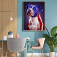 thumbnail image 2 of DIY 5D Diamond Art Painting Patriotic Dog Kits Full Drill Round Embroidery Pictures Canvas Arts Crafts for Living Room Home Wall Decor American Pit Bull Terrier Flag, 2 of 7