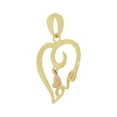 thumbnail image 2 of 14k Yellow & Rose Gold, Small Heart Pendant Charm with LOVE 15mm NO Necklace, 2 of 6