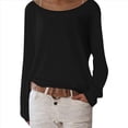 thumbnail image 1 of Blusa de Larga con Cuello y Hombros Descubiertos para Mujer Negro S, 1 of 5