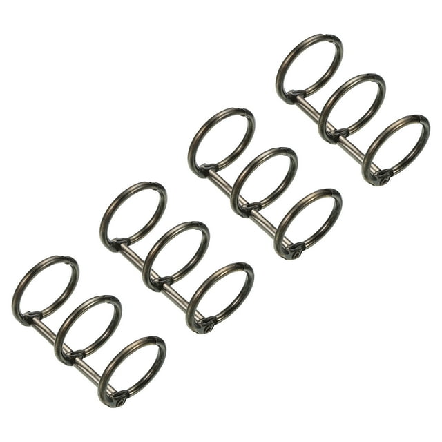 Unique Bargains Metal Binder Rings, Dark Grey, 4 Pack