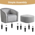 thumbnail image 6 of Alden Design Velvet Club Chair with Ottoman for Living Room, Gray, 6 of 10