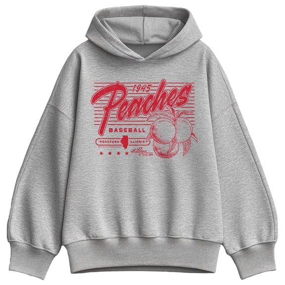 A League Of Their Own - Peaches Baseball Rockford, IL Women's Oversized Fleece Hoodie Sweatshirt