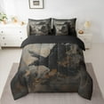 thumbnail image 2 of jejeloiu Black Crow Bedding Comforter Set 7pcs,Gold Glitter Print Queen Bedding Sets,Wild Raven Queen Sheet Sets For Boys Kids,Ultra Soft Home Decor Reversible, 2 of 8