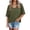 Army Green, variant on Women's Loose Fit V Neck Mid Length Sleeve Basic Top, Casual Short Sleeve Blouse with Spliced Hem, Lightweight Summer Pullover for Daily Wear Black L