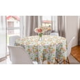 thumbnail image 1 of Spring Round Tablecloth, Raw Almonds and Flower Petals Leaves Fragrance Foliage Illustration, Circle Table Cloth Cover for Dining Room Kitchen Decor, 60", Pale Brown Green and Pink, by Ambesonne, 1 of 2