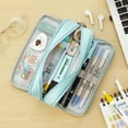 thumbnail image 6 of CICIMELON Large Capacity Pencil Case 3 Compartment Pen Pouch Bag for School Teens Girls Boys Men Women (Light Blue), 6 of 8