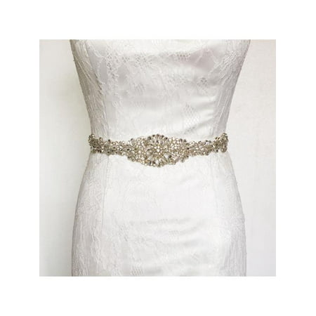 10 Colors 24'' Rhinestone Crystal Wedding Dress Beaded Bridal Sash Belt Band Bride Gown Waistband