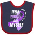 thumbnail image 3 of Inktastic I Wear Purple For Myself Lupus Awareness Boys or Girls Baby Bib, 3 of 4