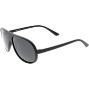 Oversize Flat Top Aviator Sunglasses Polarized Lens 61mm (Matte Black / Smoke Polarized)