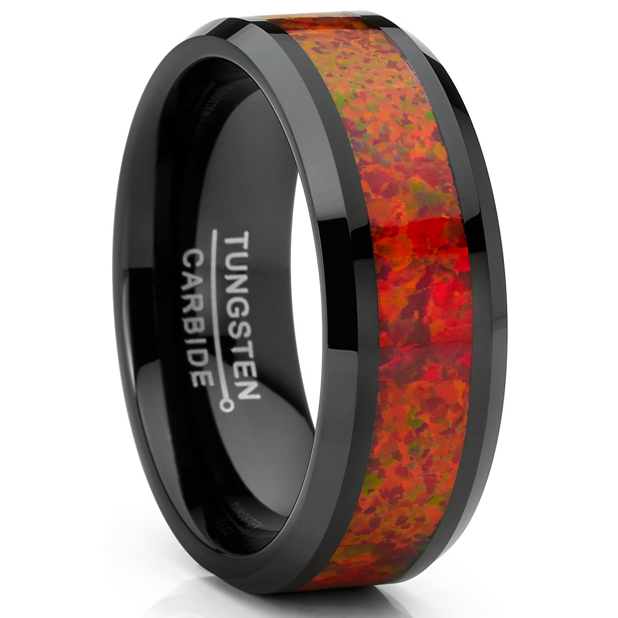 Orange and black wedding band deals