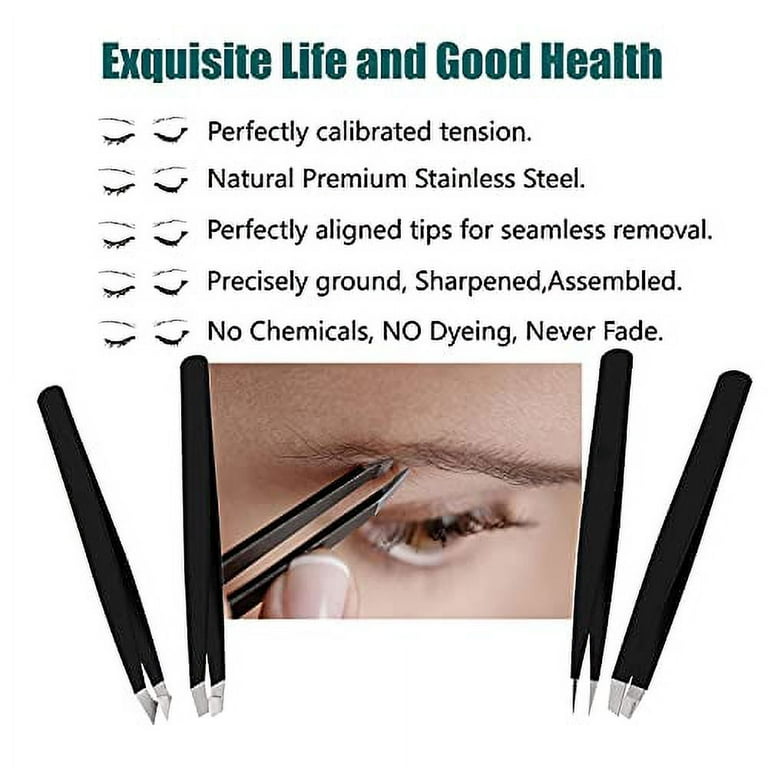 Eyebrow Tweezers Precision Tweezers For Eyebrows, Facial Hair & Ingrown  Hair Removal - Professional Stainless Steel