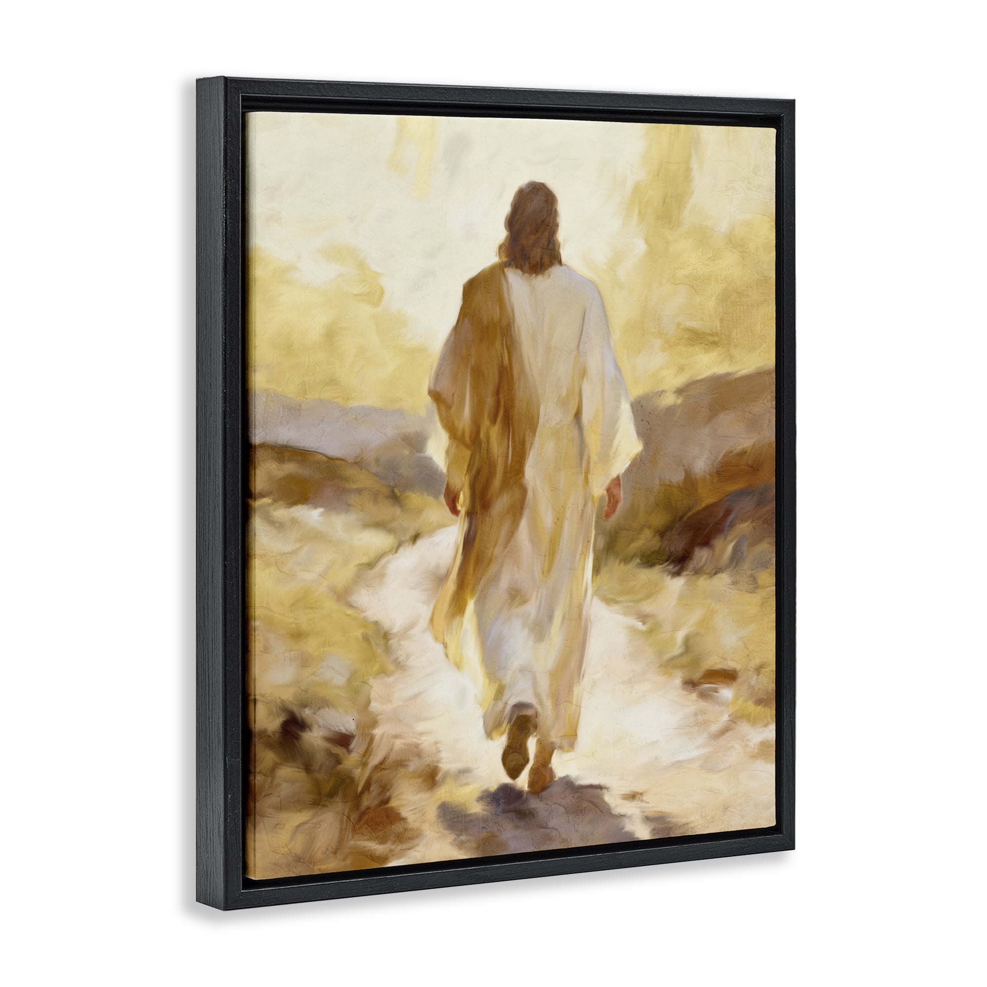 Stupell Industries Walk By Faith Sunset Black Framed Floater Canvas Wall Art, design by Kim Allen