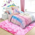 thumbnail image 2 of Noahas Fluffy Area Rug for Living Room Bedroom, 4 x 6 Tie-Dyed Pink Rug Fuzzy Non-Slip Modern Carpet Ultra Soft Faux Fur Rugs for Dorm Kids Room Home Decor, 2 of 7