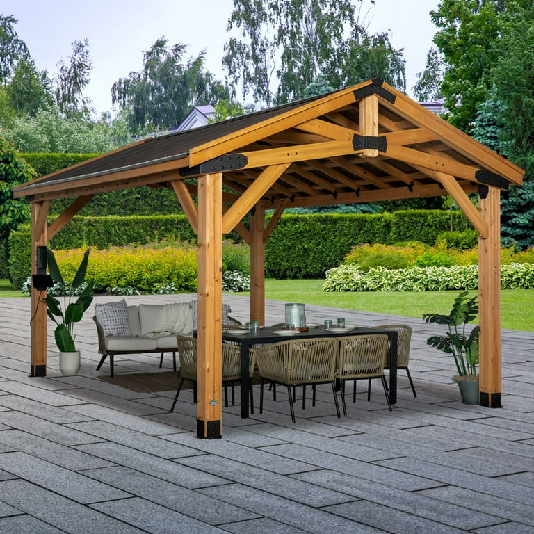 Backyard Discovery, Wooden Gazebo, 16' x 12', Cedar with PowerPort