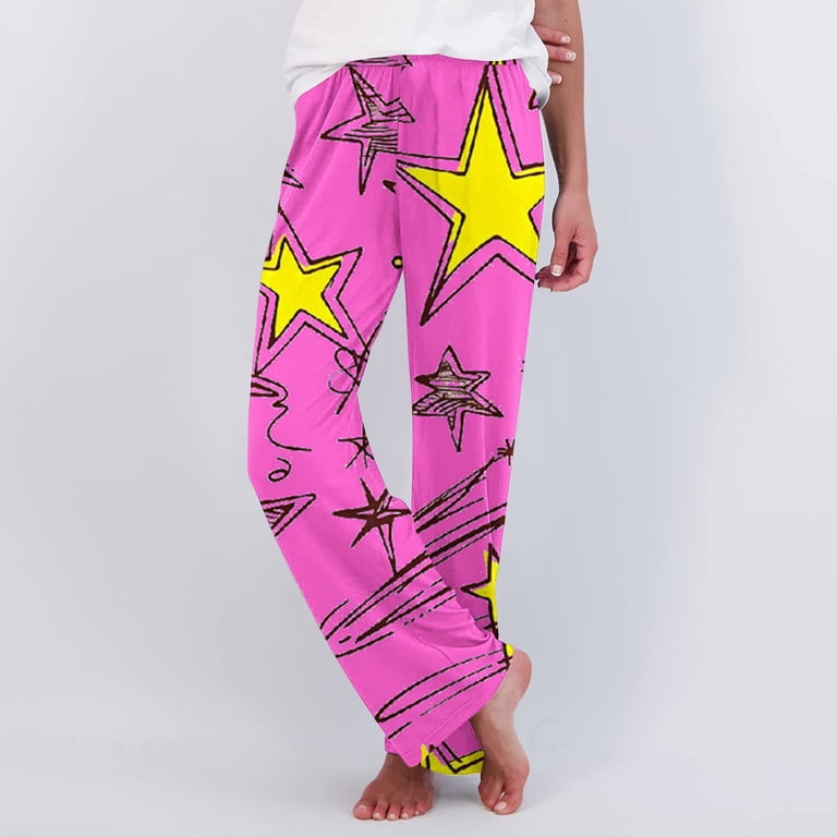 Axiiglly Pajama Pants for Women Funny Printed Elastic Waist Pajama