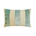 thumbnail image 5 of The HomeCentric Decorative Oblong Pillow Cover Blue , 12"x18" (30x45 cm) Velvet Patchwork, Velvet, Striped Pillow Cover For Sofa, Couch, Bed, Patio And outdoor, Patchwork Modern Style - Swathe Ice, 5 of 10