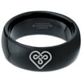 thumbnail image 2 of Tungsten Keltic Celtic Knot Heart Shape Band Ring 8mm Men Women Comfort Fit Black Dome Polished, 2 of 4
