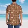thumbnail image 4 of Gukieu Owl Mandala Print Men's Short-sleeved Shirts, Button-down Lapel Hawaiian Shirts, T-shirts, Beach Vacation Summer Casual Wear,3X-Large, 4 of 7