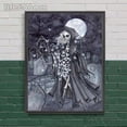 thumbnail image 3 of Póster de arte gótico abstracto de Vampire Twins, impresiones de la novia del cementerio, arte de pared de media luna, pintura en lienzo, decoración del hogar sin marco, 3 of 4