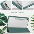 thumbnail image 5 of ELEHOLD Trifold Case for Samsung Galaxy Tab S8 Plus/S7 FE/S7 Plus 12.4" - Auto Wake Sleep Function Kickstand Built-in S Pen Holder Acrylic Transparent Clear Back Shockproof Cover,Darkgreen, 5 of 9