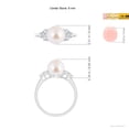 thumbnail image 5 of ANGARA Japanese Akoya Cultured Pearl Trio Diamond Ring in 14K White Gold for Women | June Birthstone, Birthday, Anniversary, Jewelry Gift for Women | Pearl Ring, 5 of 9