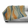 thumbnail image 2 of Vintage Soft Flannel Fleece Throw Blanket, Retro Vibrant Stripes Funky Lines Design Patterns Abstract Print, Cozy Plush for Indoor and Outdoor Use, 60" x 80", Petrol Blue Marigold, by Ambesonne, 2 of 5
