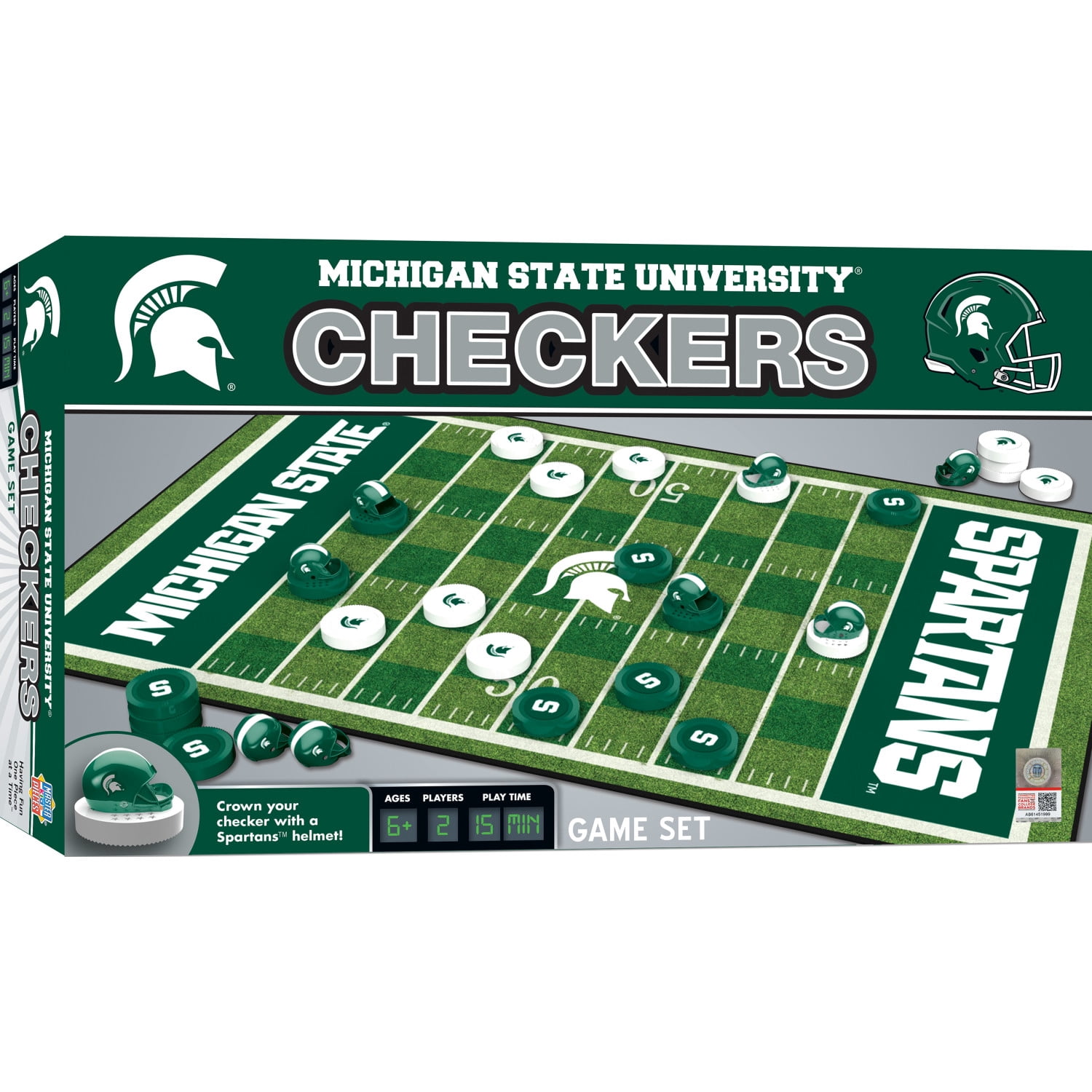 MasterPieces Officially licensed NCAA Michigan State Spartans Checkers Board Game for Families and Kids ages 6 and Up
