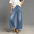 thumbnail image 5 of Gealkoca High Waist Wide Leg Jeans for Women Vintage Wash Casual Loose Denim Pants Loose Stretchy Long Trousers Straight Leg Denim Pants with Pockets, 5 of 9