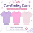 thumbnail image 6 of Btween Active Girls T-Shirts 3 Pack – Short Sleeve Ribbed Crewneck Tees, Soft Stretch Casual Everyday Tops for Girls, 6 of 7