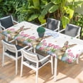 thumbnail image 2 of Easter Table Cloths for 8 Foot Rectangle Tables, Pink Tulip Flowers Spring Watercolor Bunny Floral Patio Waterproof Elastic Fitted Tablecloths, Washable Rectangular Table Cover for Camping, 2 of 8