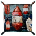 thumbnail image 2 of Jewelry Dish Trinket Tray Home Decor Wedding Gift for Her Small Ring Holder Buoy Painting Nautical Pattern Flag, 16x16cm, 2 of 6