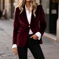 thumbnail image 5 of CHUMUD Women's Velvet Blazer Single Button Lapel Collar Jacket Slim Fit Party Evening Outerwear, S-3XL, 5 of 5