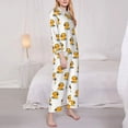 thumbnail image 3 of Balery Cute Duck With Headphone Pattern Pajama Sets for Women Long Sleeve 2 Piece Sleepwear Loungewear Sets Soft PJ's with Pockets Long Sleeve Comfy Pj Sets-Large, 3 of 7