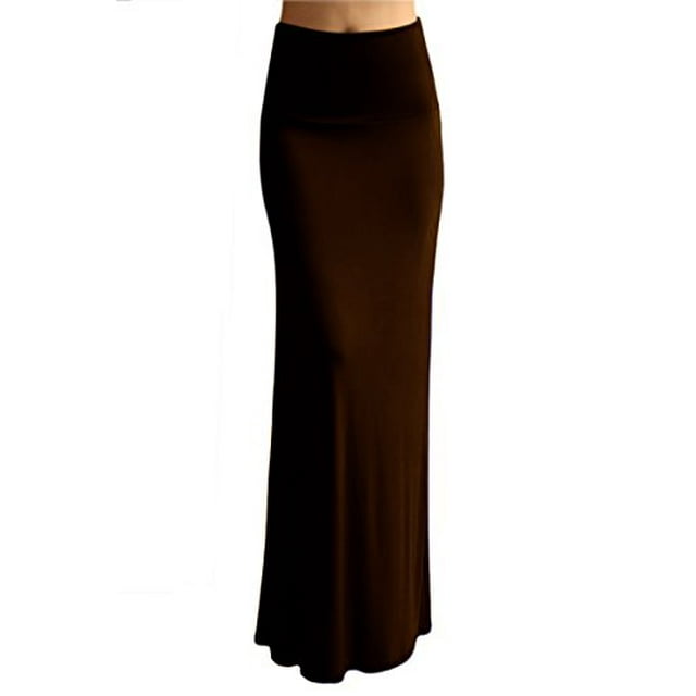 Peach Couture Jupe Maxi Variée à Taille Repliée avec Bande