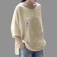 thumbnail image 3 of Camiseta holgada de manga 3/4 con cuello redondo y estampado a la moda para mujer Fridja  fjkfkj3401, 3 of 5