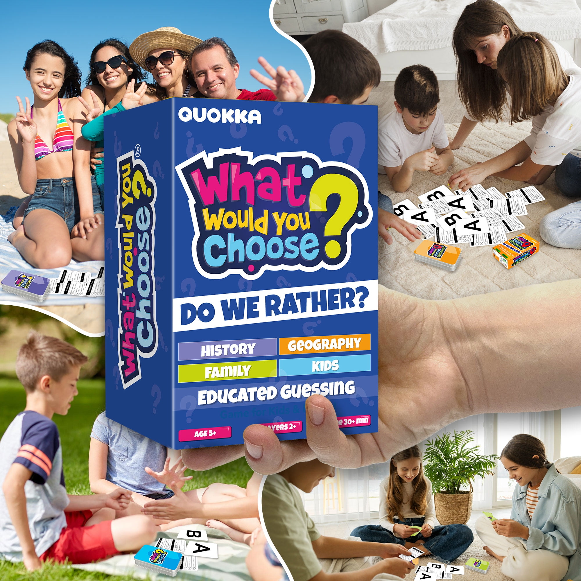 Quokka Card Games for Kids 8-12 - 4 Set Board Game What Would You Choose? for Family Activities