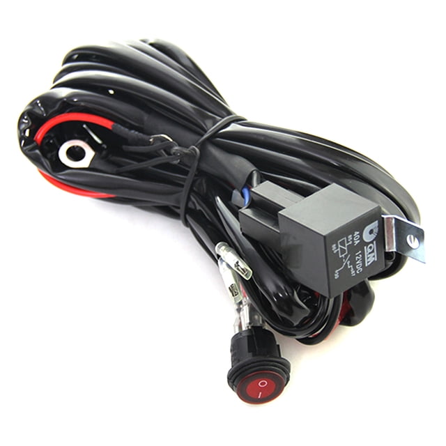 Kit de arnés de cableado de barra de luces LED Interruptor de encendido/apagado 40A 12V Fusible de relé de alimentación Tmvgtek Accesorios para autos y motos