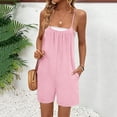 thumbnail image 4 of Kaemgyyd Romper for Women Casual Sleeveless Spaghetti Straps Rompers Fashion Lightweight Wide Leg Shorts Jumpsuit with Pockets, 4 of 6