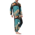 thumbnail image 2 of KLL Blue Watercolor Duck Sleepwear Mens Flannel Pajamas,Long Cotton Pj Set, 2 of 7