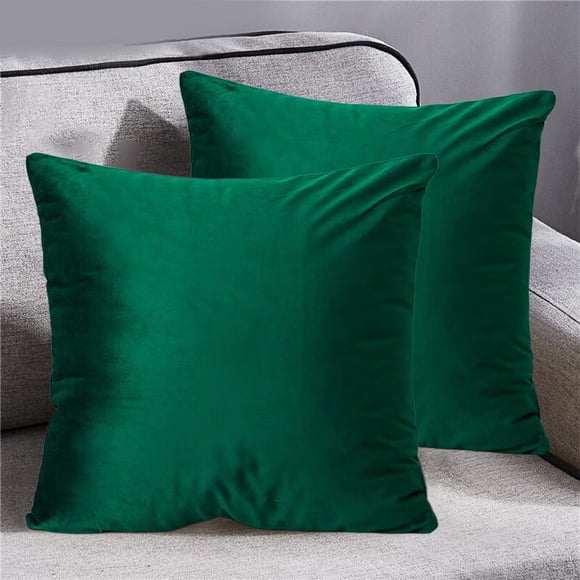 Linen Decorative Throw Pillow 45x45cm, Modern Large Backrest Lumbar Pillow with Zipper, Polyester Sofa Cushion for Living Room Office Bedside in Multiple Colors, Green