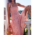 thumbnail image 2 of Brewee Women 2024 Summer Floral Print Boho Dress Spaghetti Straps Ruffle A Line Beach Long Maxi Dress, 2 of 4