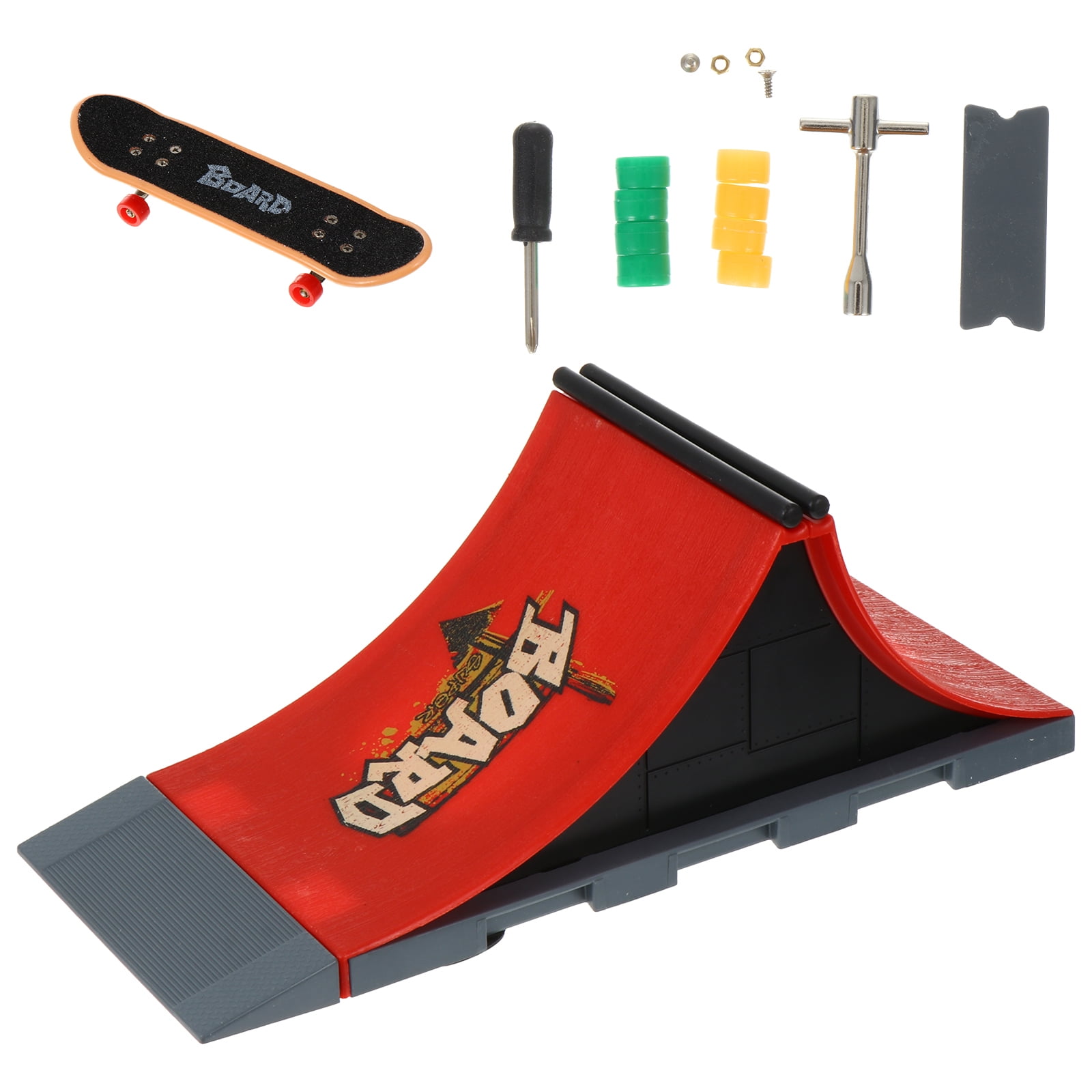 DIY Assembly Mini Finger Skateboard Deck Skate Park Board with Ramp