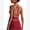 Cherry Red, variant on Womens Cross Back Athletic Tank Tops with Bulit in Bra V Neck Longline Sports Gym Bra Workout Yoga Pilates Tops