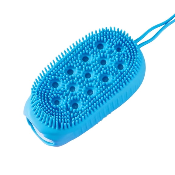 LGCASL Bath Towel Clearance! Double Silicone Brush with Loofah Sponge Exfoliating Shower Scrubber for Body Massage and Deep Cleansing, Blue
