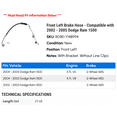 thumbnail image 2 of Front Left Brake Hose - Compatible with 2002 - 2005 Dodge Ram 1500 2003 2004, 2 of 2