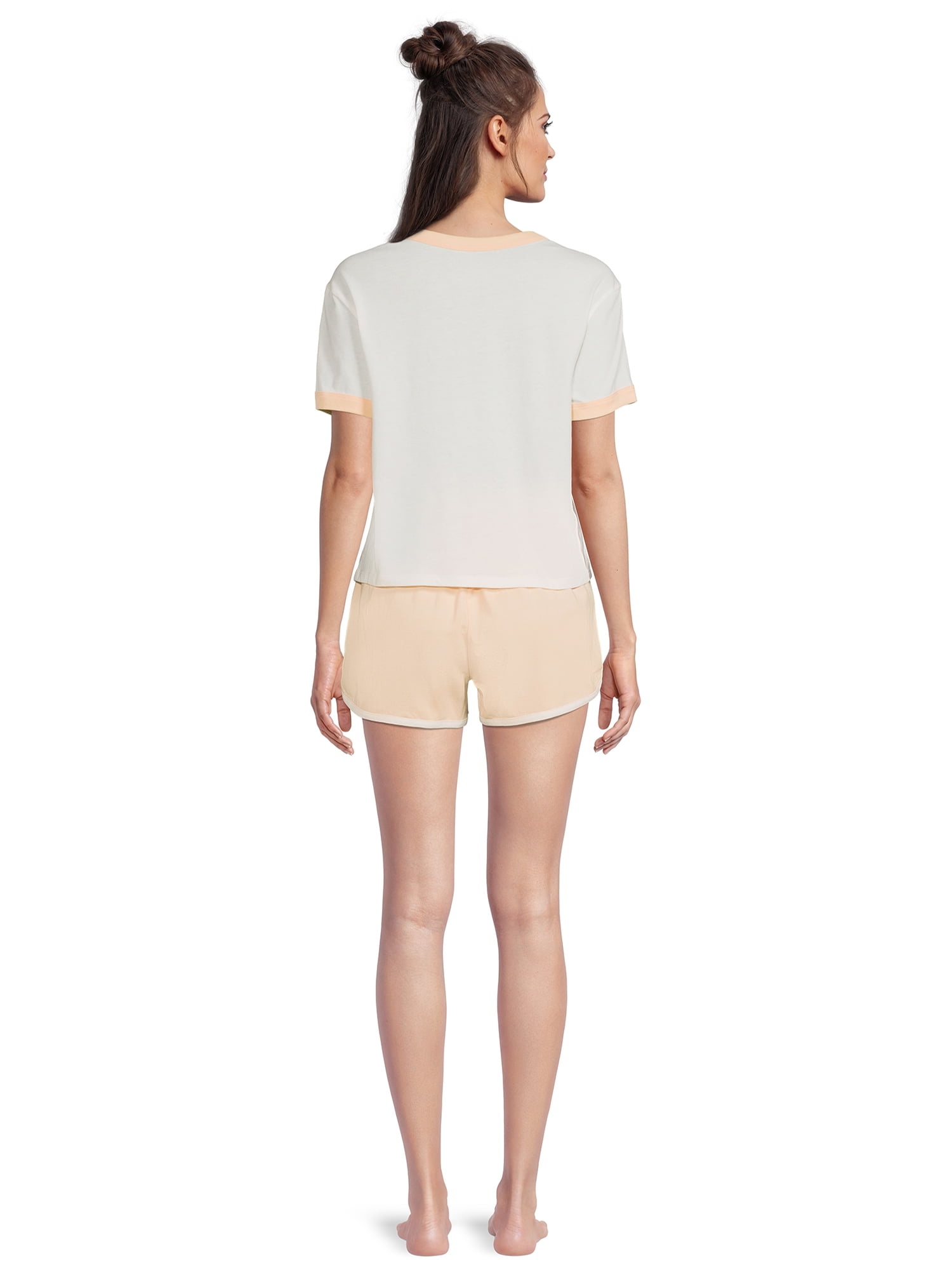Joshua Tree Women's Ringer Tee and Short Sleep Set, 2-Piece